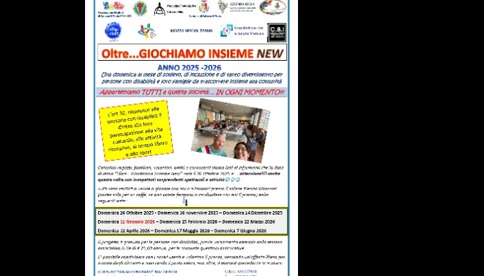Oltre...Giochiamo Insieme di AGE Calusco d'Adda Bando Associazioni 2025