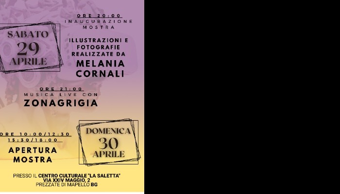 Mostra d'arte - sabato 29 aprile 2023 presso il centro culturale La Saletta di Prezzate di Mapello