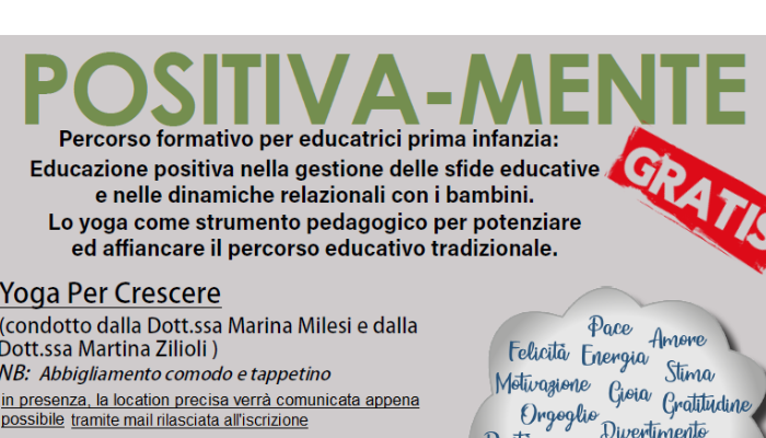 POSITIVA-MENTE - percorso educativo per Educatrici prima infanzia
