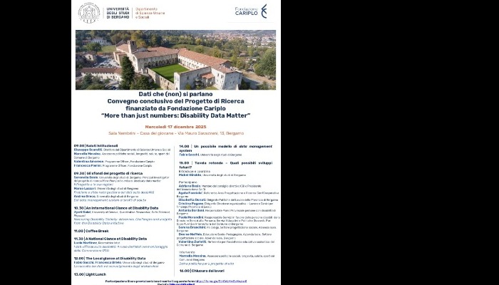Convegno “More than just numbers: Disability Data Matter”
